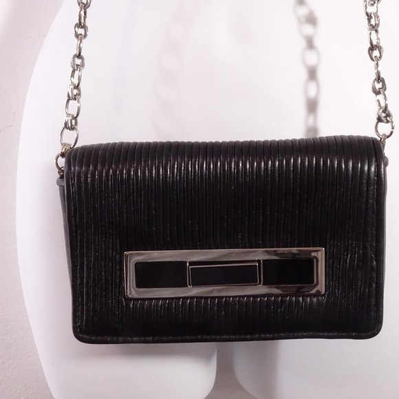 Theyskens' Theory Stitched Turnkey Silver Chain Leather Crossbody Shoulder Bag s - Picture 4 of 12